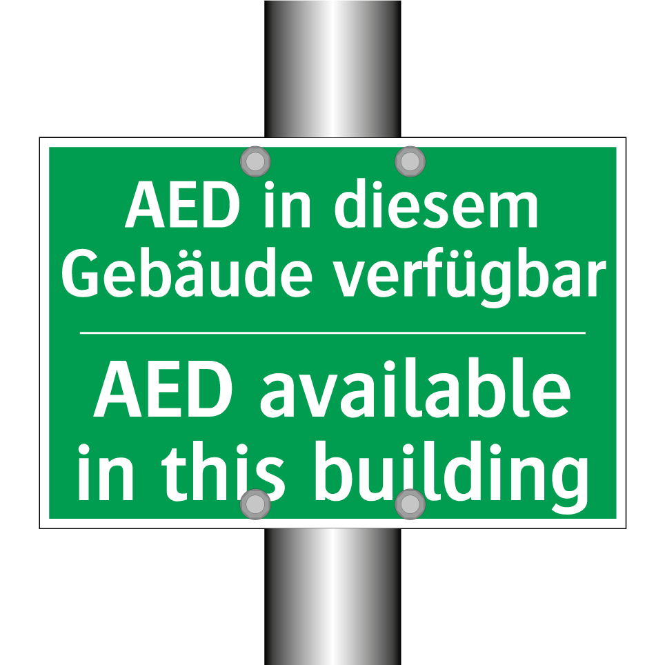 AED in diesem Gebäude verfügbar /.../ - AED available in this building