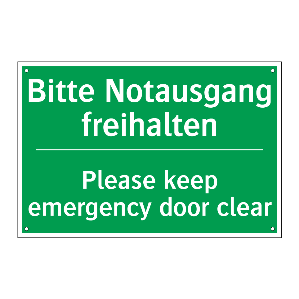 Bitte Notausgang freihalten - Please keep emergency door clear /.../