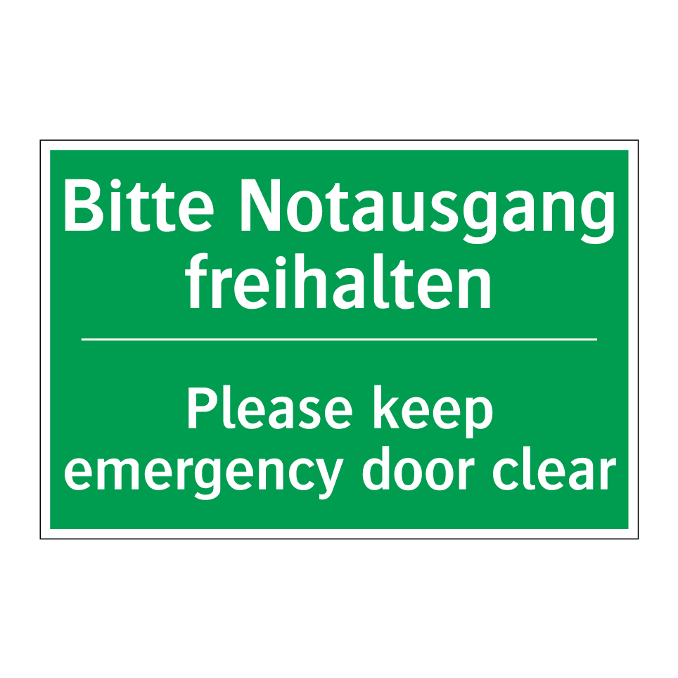 Bitte Notausgang freihalten - Please keep emergency door clear /.../