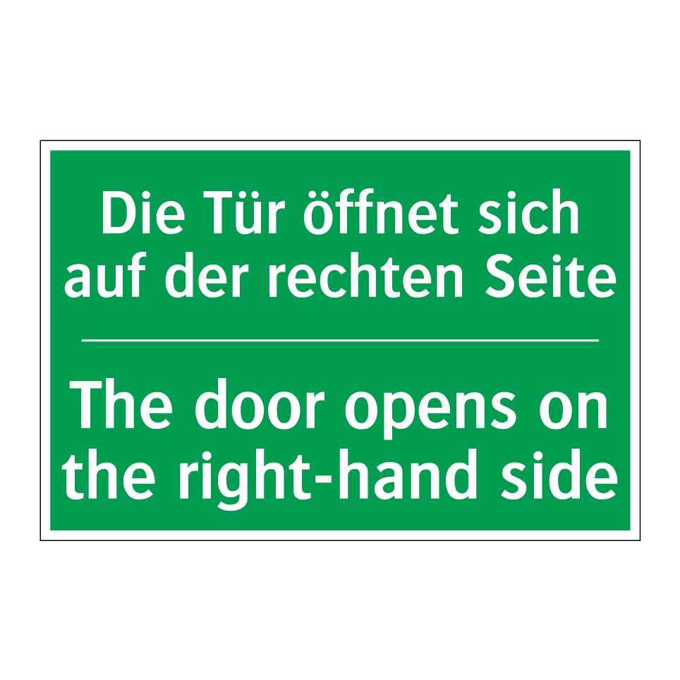 Die Tür öffnet sich auf der rechten /.../ - The door opens on the right-hand /.../