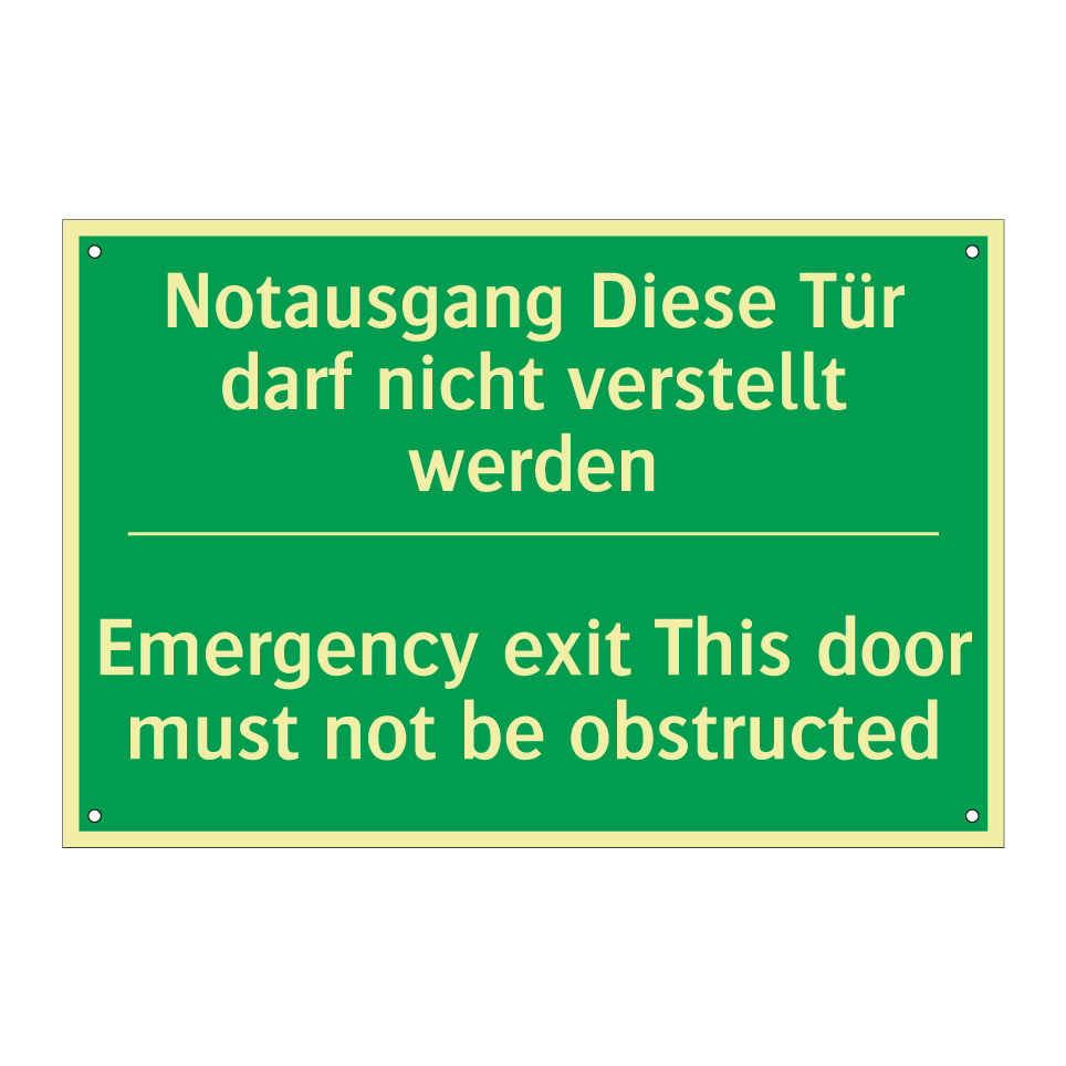 Notausgang Diese Tür darf nicht /.../ - Emergency exit This door must /.../