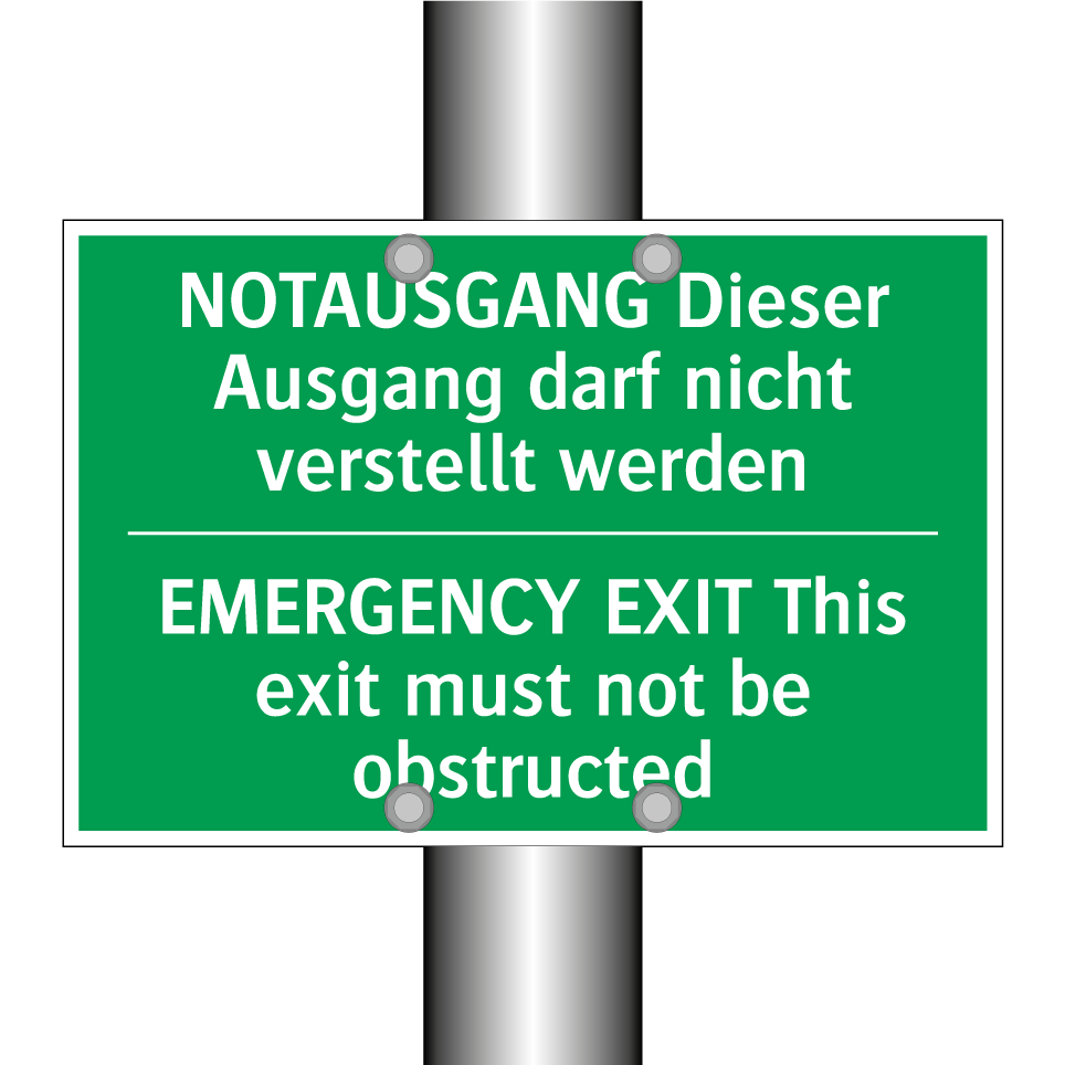 NOTAUSGANG Dieser Ausgang darf /.../ - EMERGENCY EXIT This exit must /.../