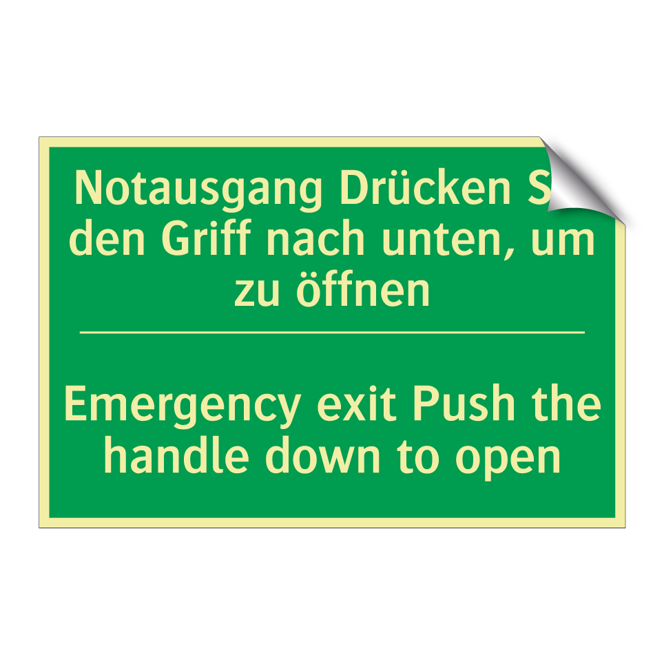 Notausgang Drücken Sie den Griff /.../ - Emergency exit Push the handle /.../