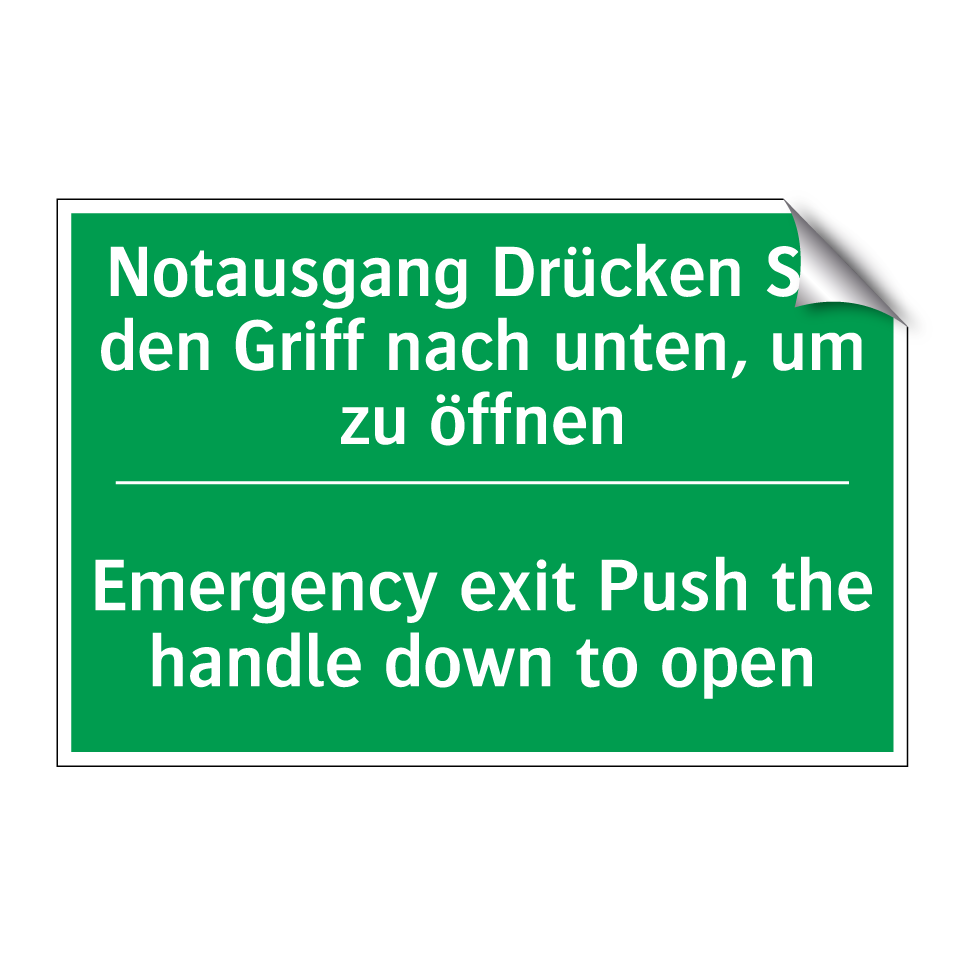 Notausgang Drücken Sie den Griff /.../ - Emergency exit Push the handle /.../