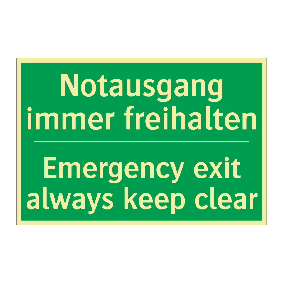 Notausgang immer freihalten - Emergency exit always keep clear /.../