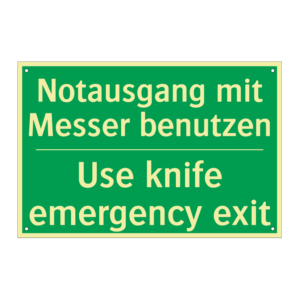 Notausgang mit Messer benutzen - Use knife emergency exit