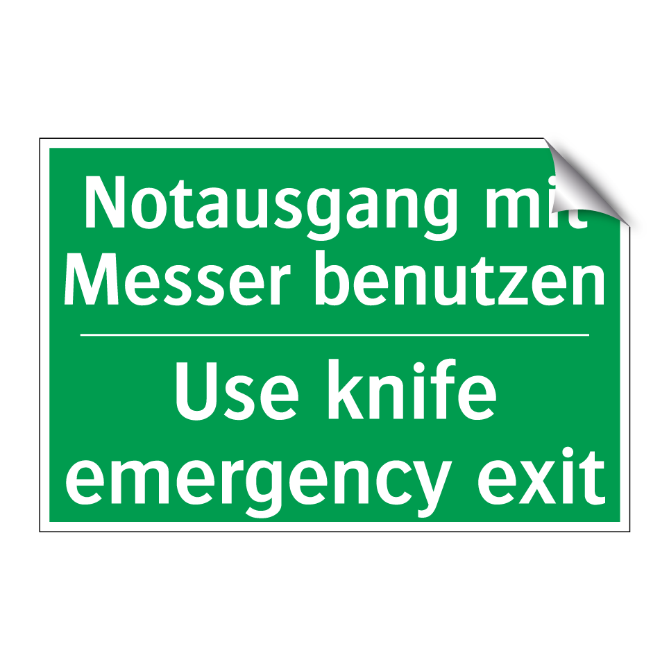 Notausgang mit Messer benutzen - Use knife emergency exit