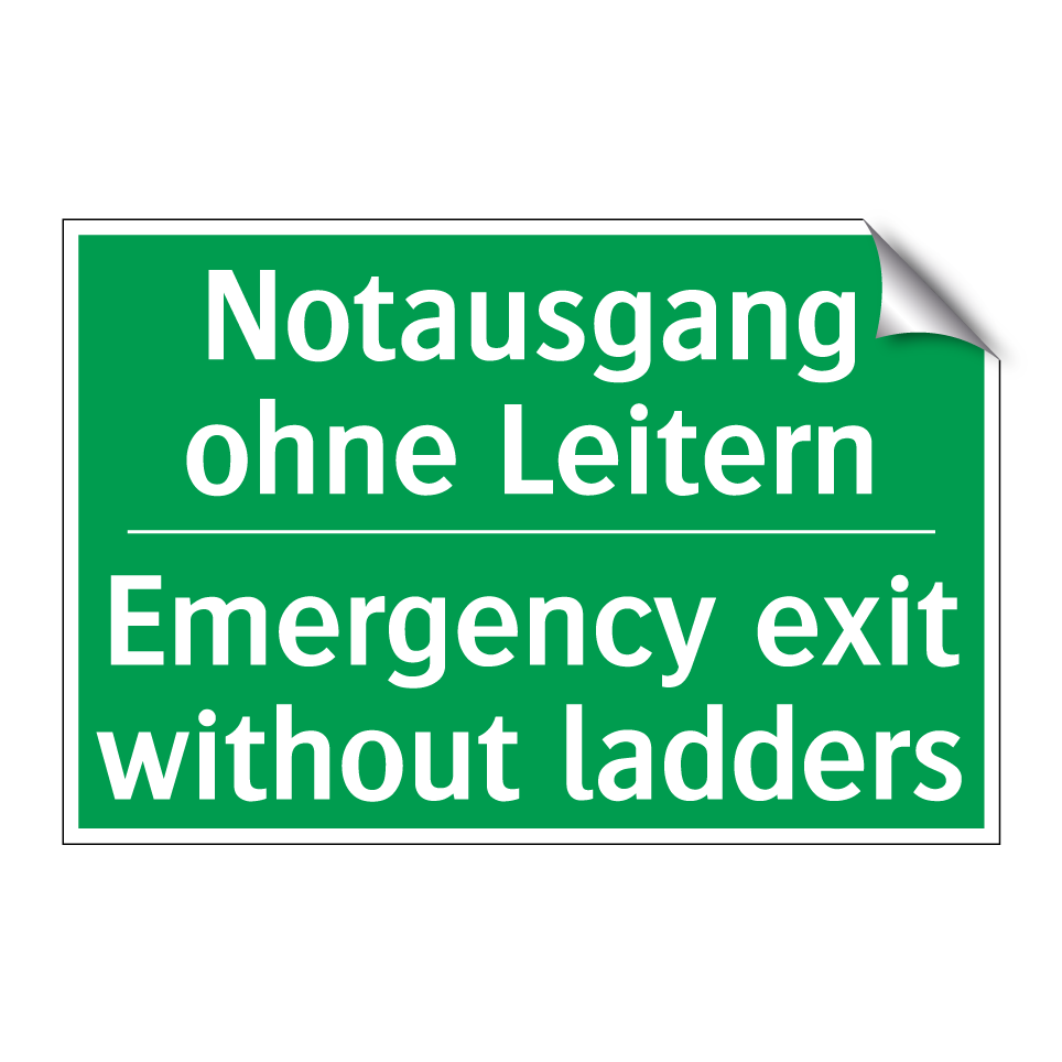 Notausgang ohne Leitern - Emergency exit without ladders