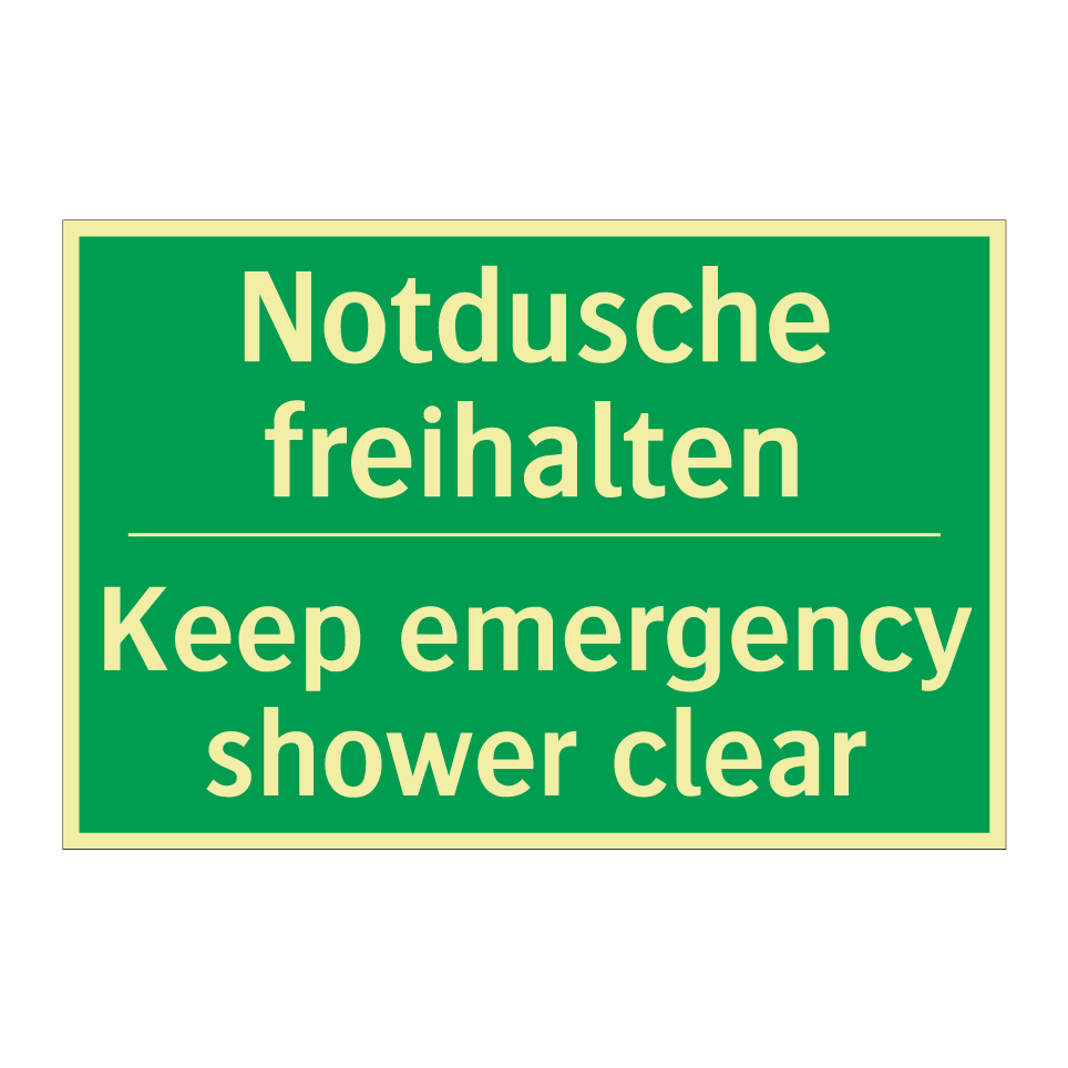 Notdusche freihalten - Keep emergency shower clear