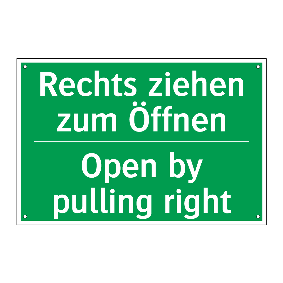 Rechts ziehen zum Öffnen - Open by pulling right