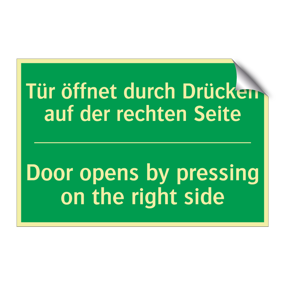 Tür öffnet durch Drücken auf der /.../ - Door opens by pressing on the /.../