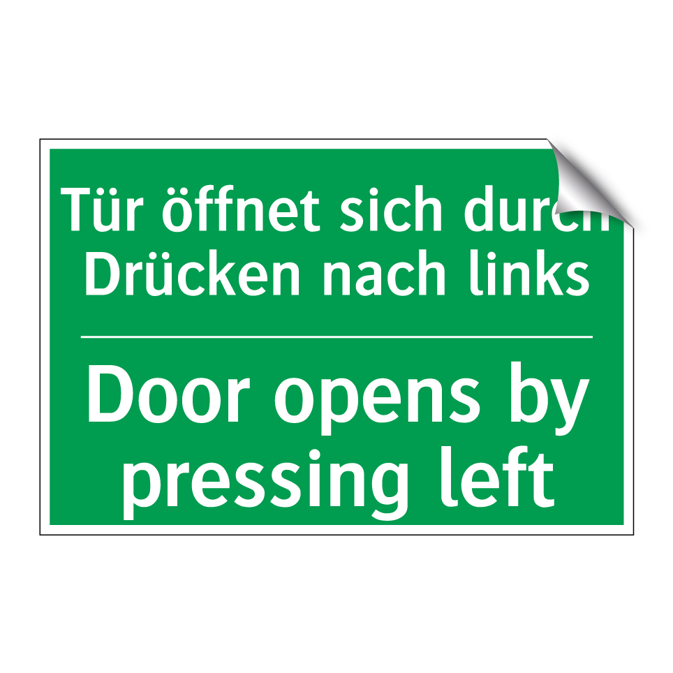 Tür öffnet sich durch Drücken /.../ - Door opens by pressing left