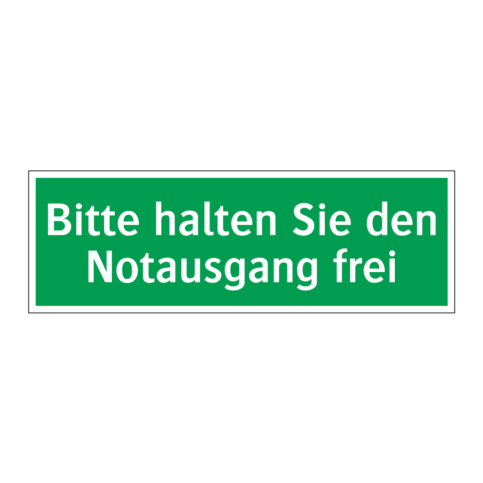 Bitte halten Sie den Notausgang frei