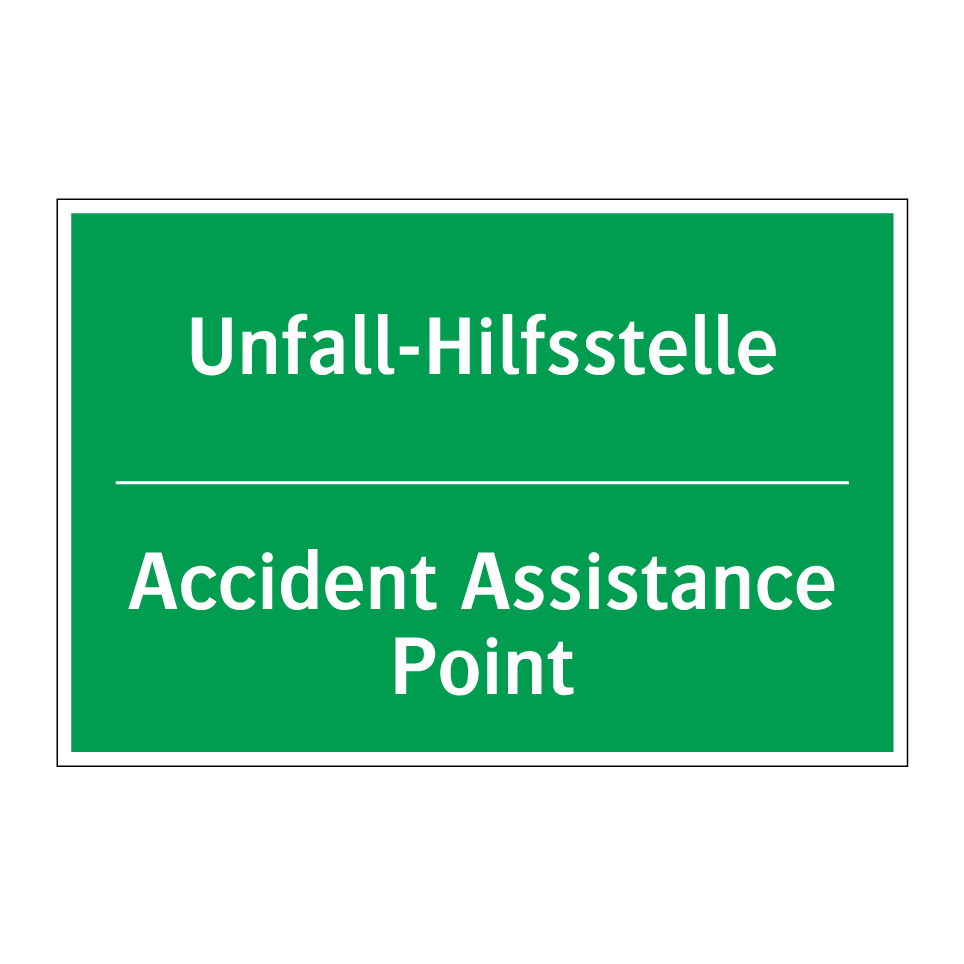 Unfall-Hilfsstelle - Accident Assistance Point