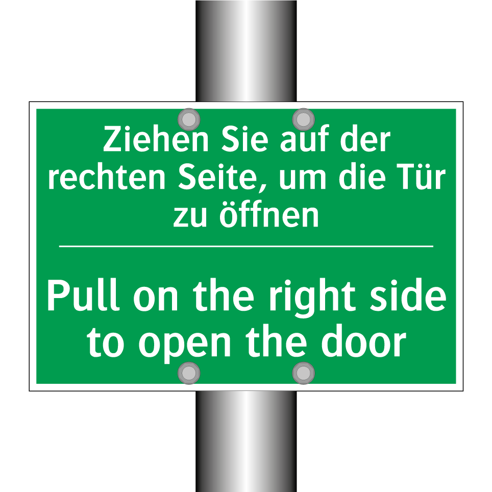 Ziehen Sie auf der rechten Seite, /.../ - Pull on the right side to open /.../