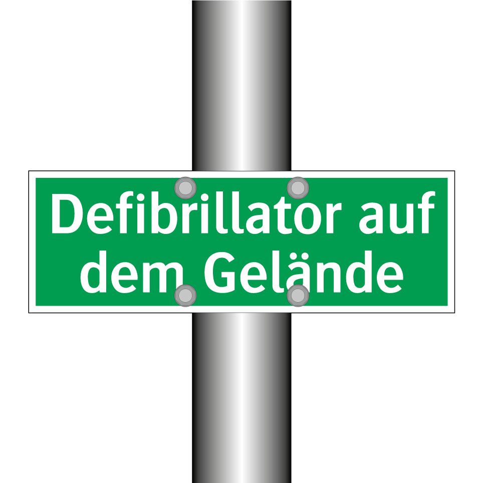 Defibrillator auf dem Gelände