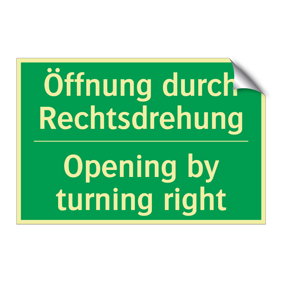 Öffnung durch Rechtsdrehung - Opening by turning right