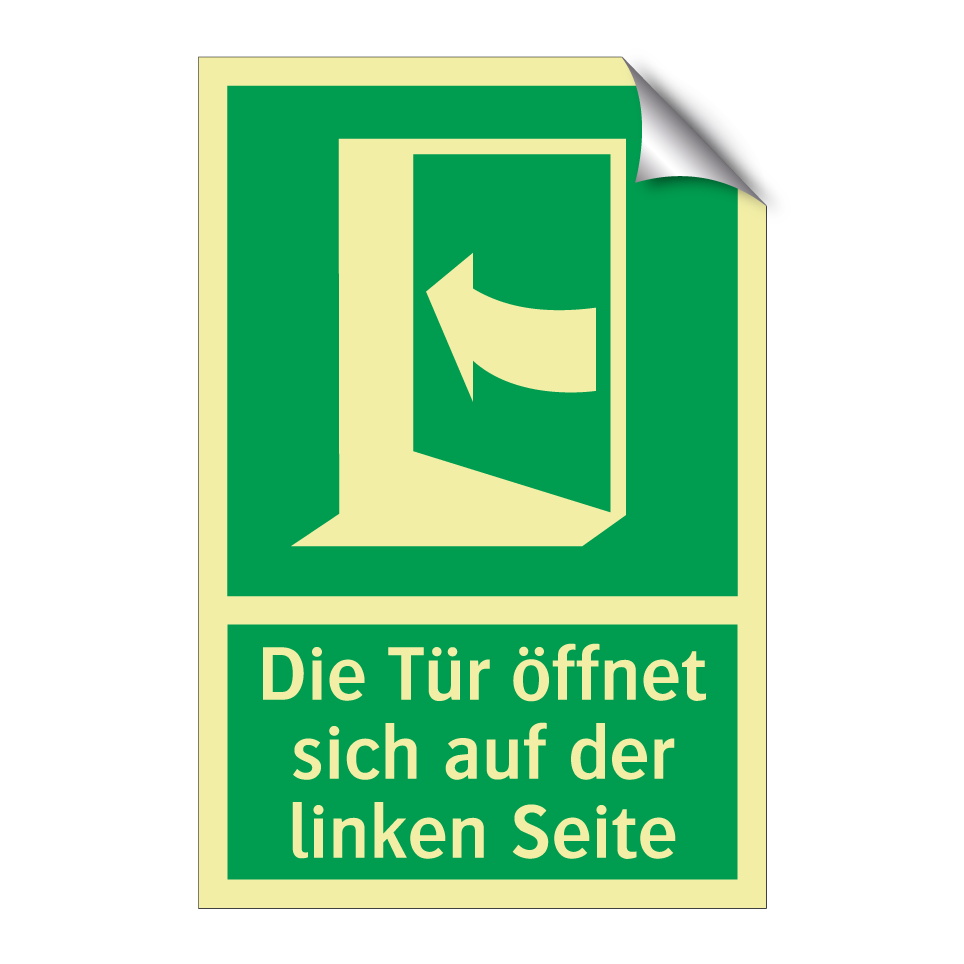 Die Tür öffnet sich auf der linken Seite