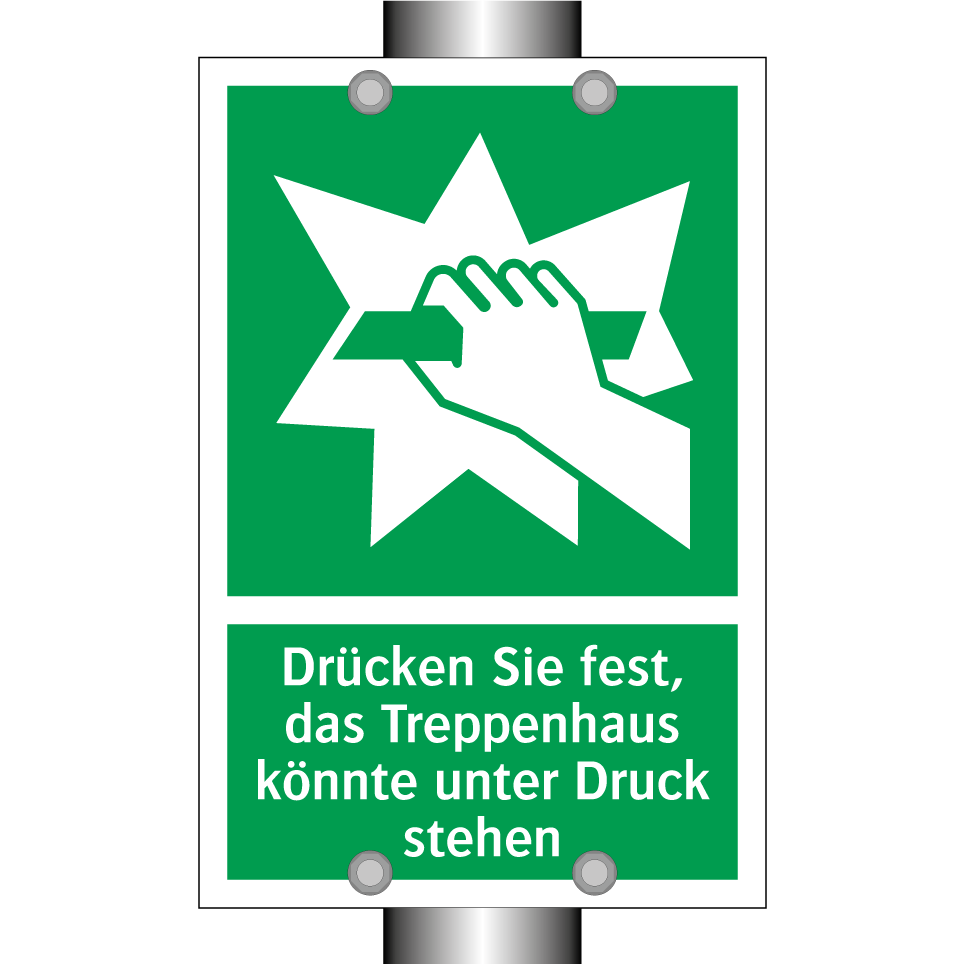 Drücken Sie fest, das Treppenhaus könnte unter Druck stehen