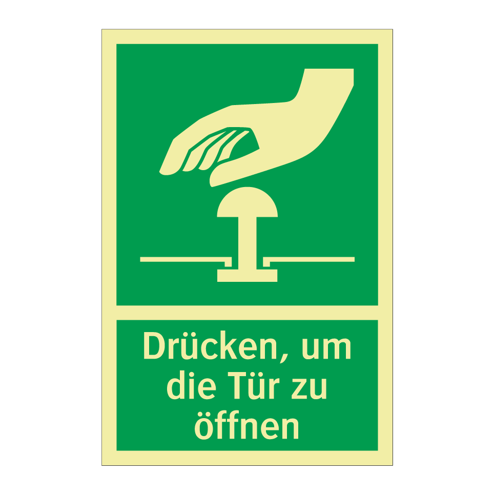 Drücken, um die Tür zu öffnen