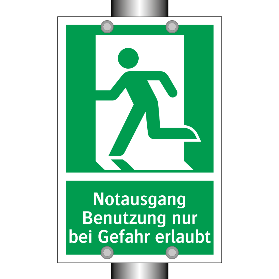 Notausgang Benutzung nur bei Gefahr erlaubt