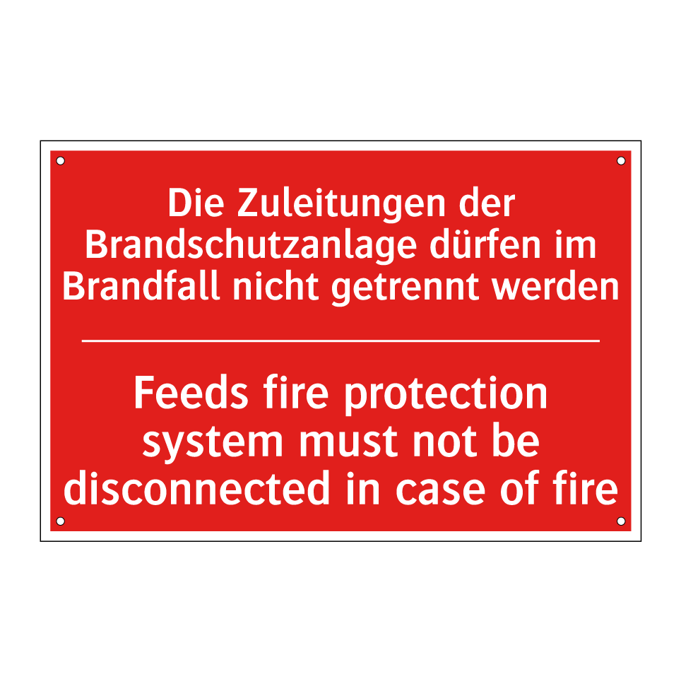 Die Zuleitungen der Brandschutzanlage /.../ - Feeds fire protection system must /.../