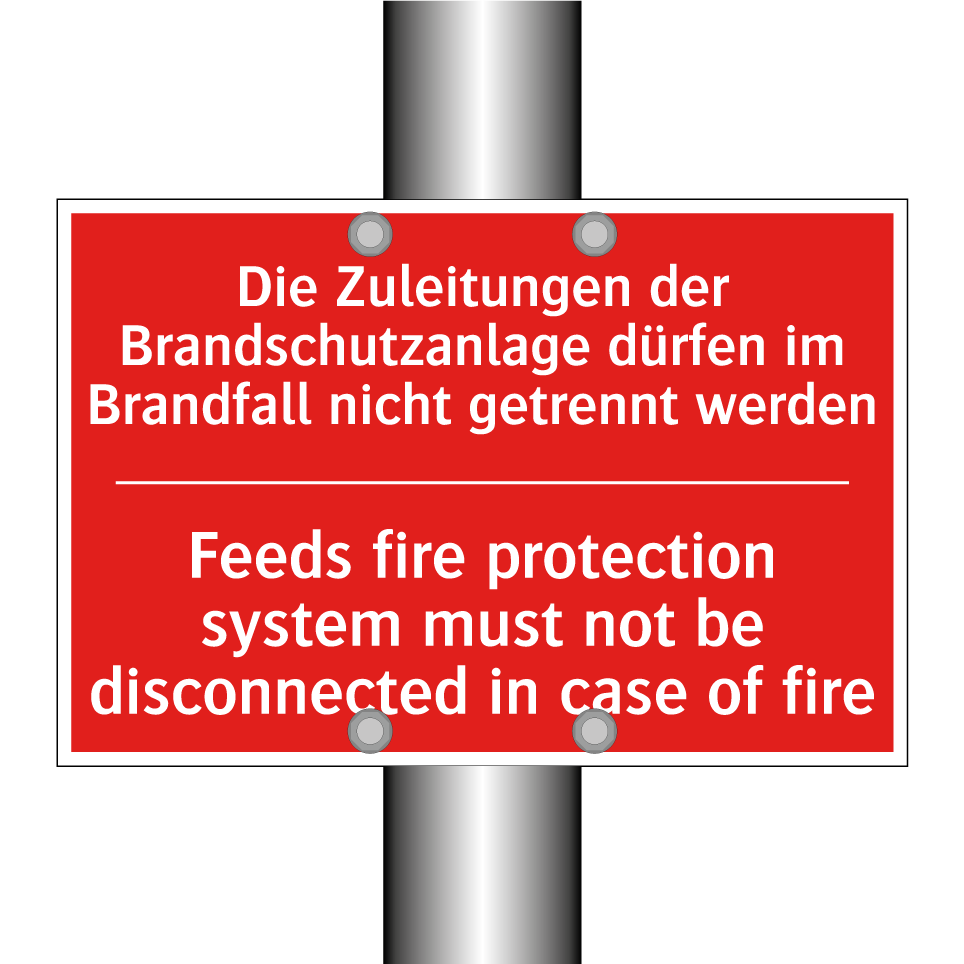 Die Zuleitungen der Brandschutzanlage /.../ - Feeds fire protection system must /.../