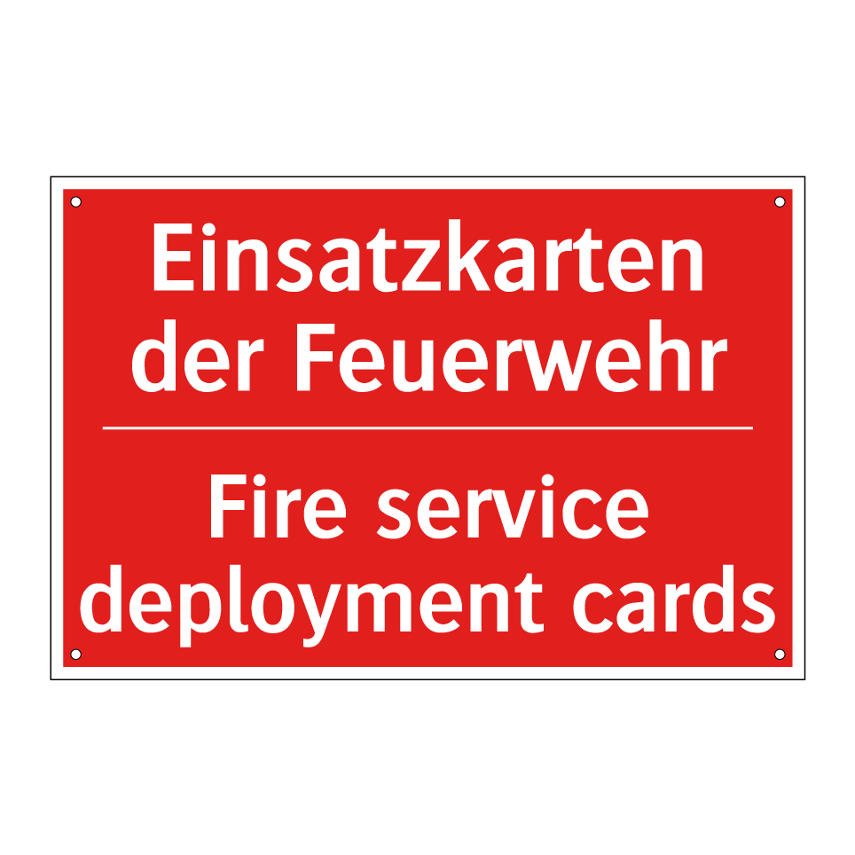 Einsatzkarten der Feuerwehr - Fire service deployment cards