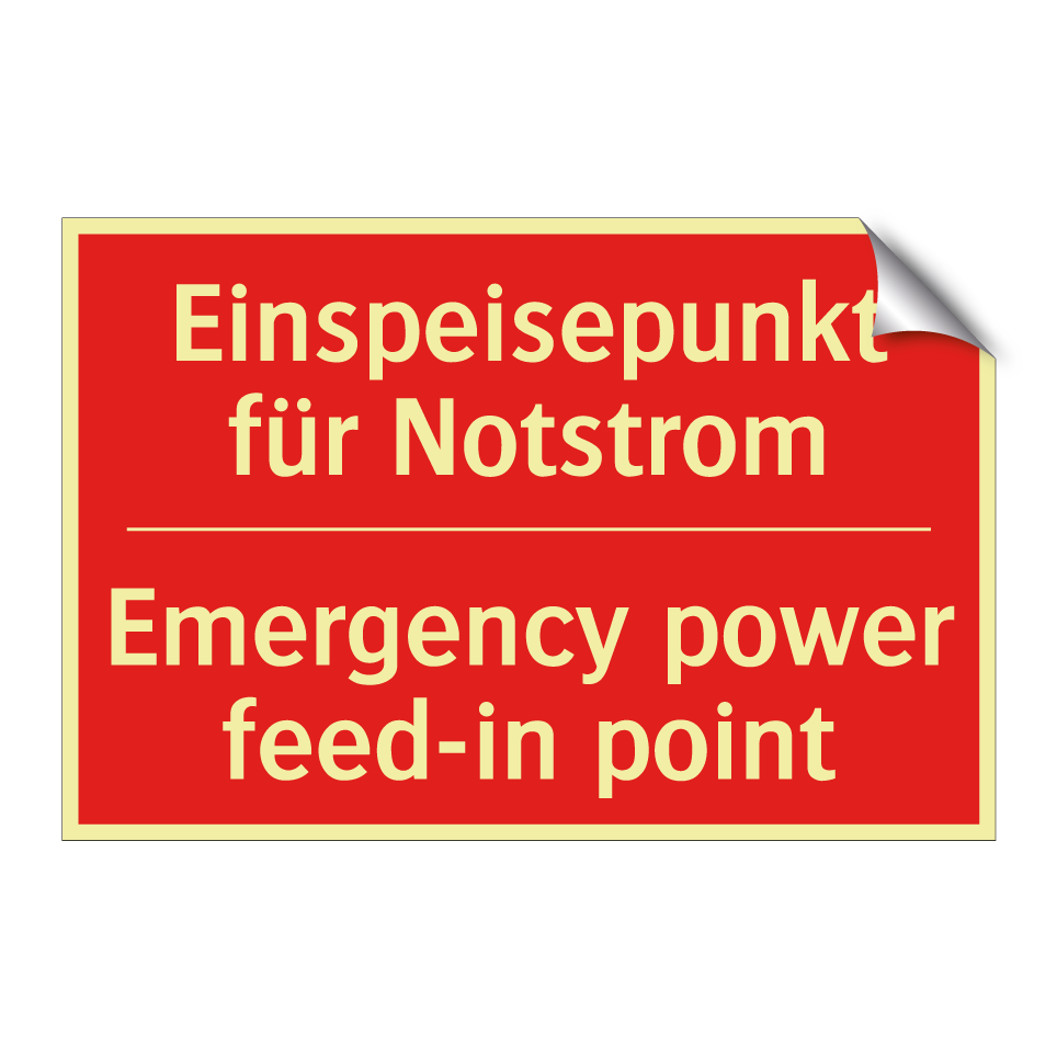 Einspeisepunkt für Notstrom - Emergency power feed-in point