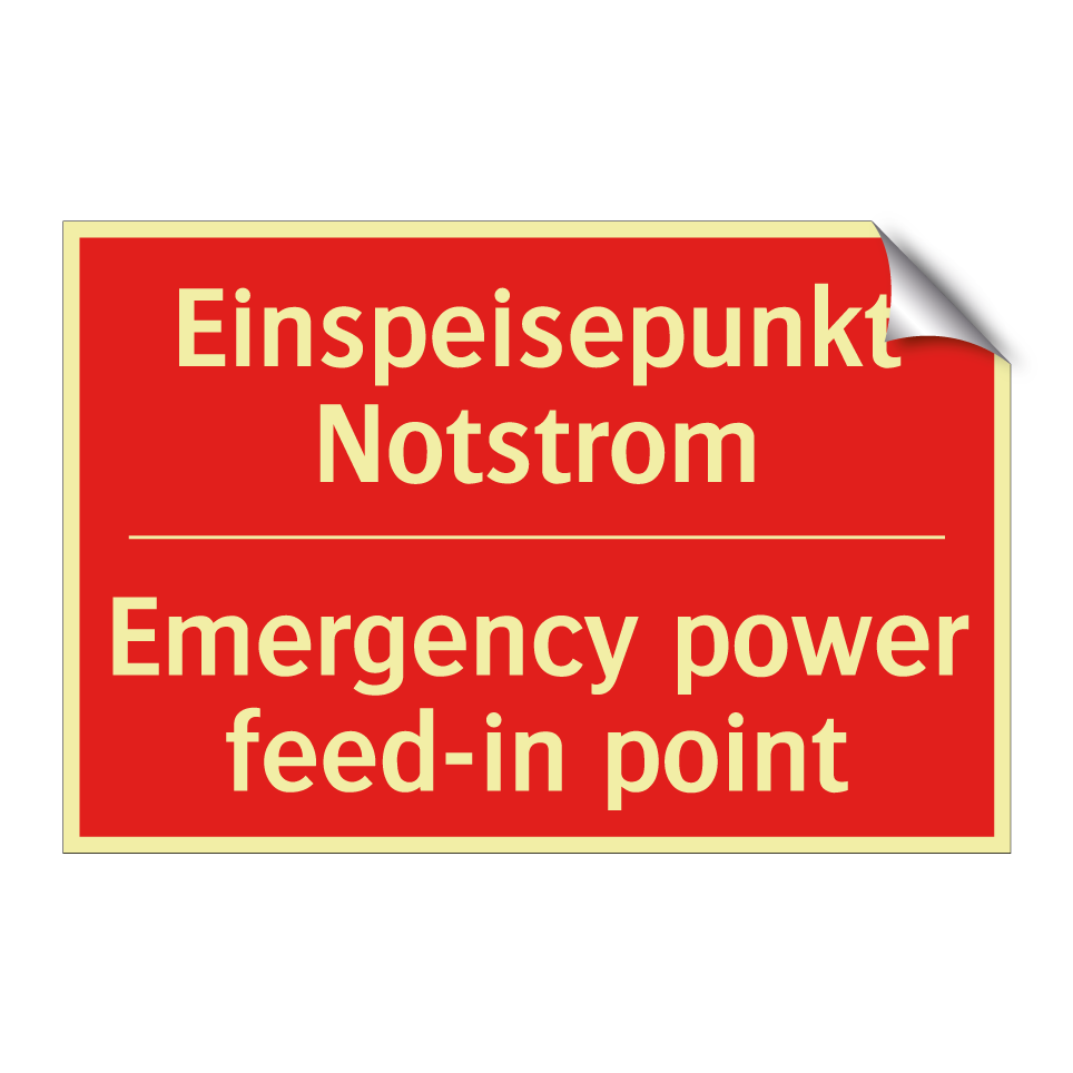 Einspeisepunkt Notstrom - Emergency power feed-in point