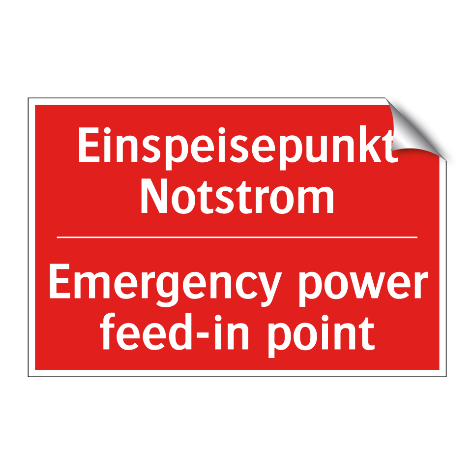 Einspeisepunkt Notstrom - Emergency power feed-in point