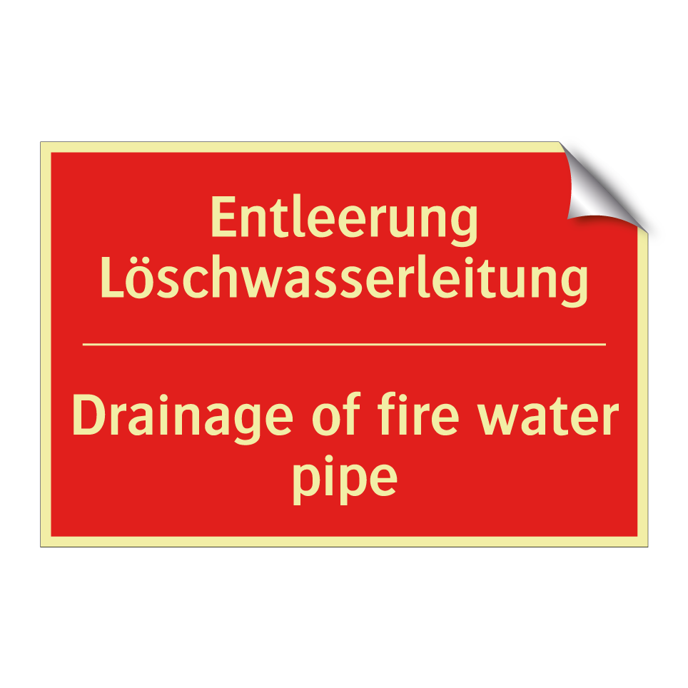 Entleerung Löschwasserleitung - Drainage of fire water pipe