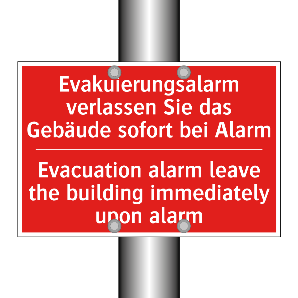 Evakuierungsalarm verlassen Sie /.../ - Evacuation alarm leave the building /.../