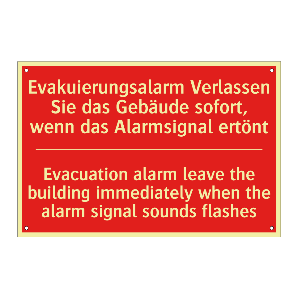 Evakuierungsalarm Verlassen Sie /.../ - Evacuation alarm leave the building /.../