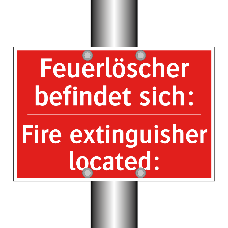 Feuerlöscher befindet sich: - Fire extinguisher located: