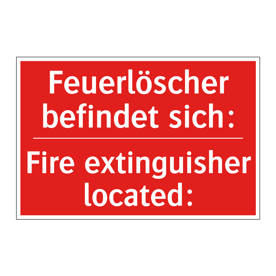 Feuerlöscher befindet sich: - Fire extinguisher located: