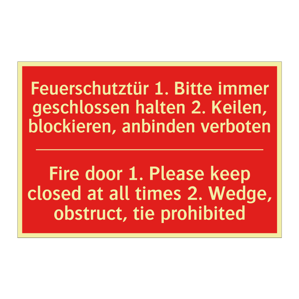 Feuerschutztür 1. Bitte immer /.../ - Fire door 1. Please keep closed /.../