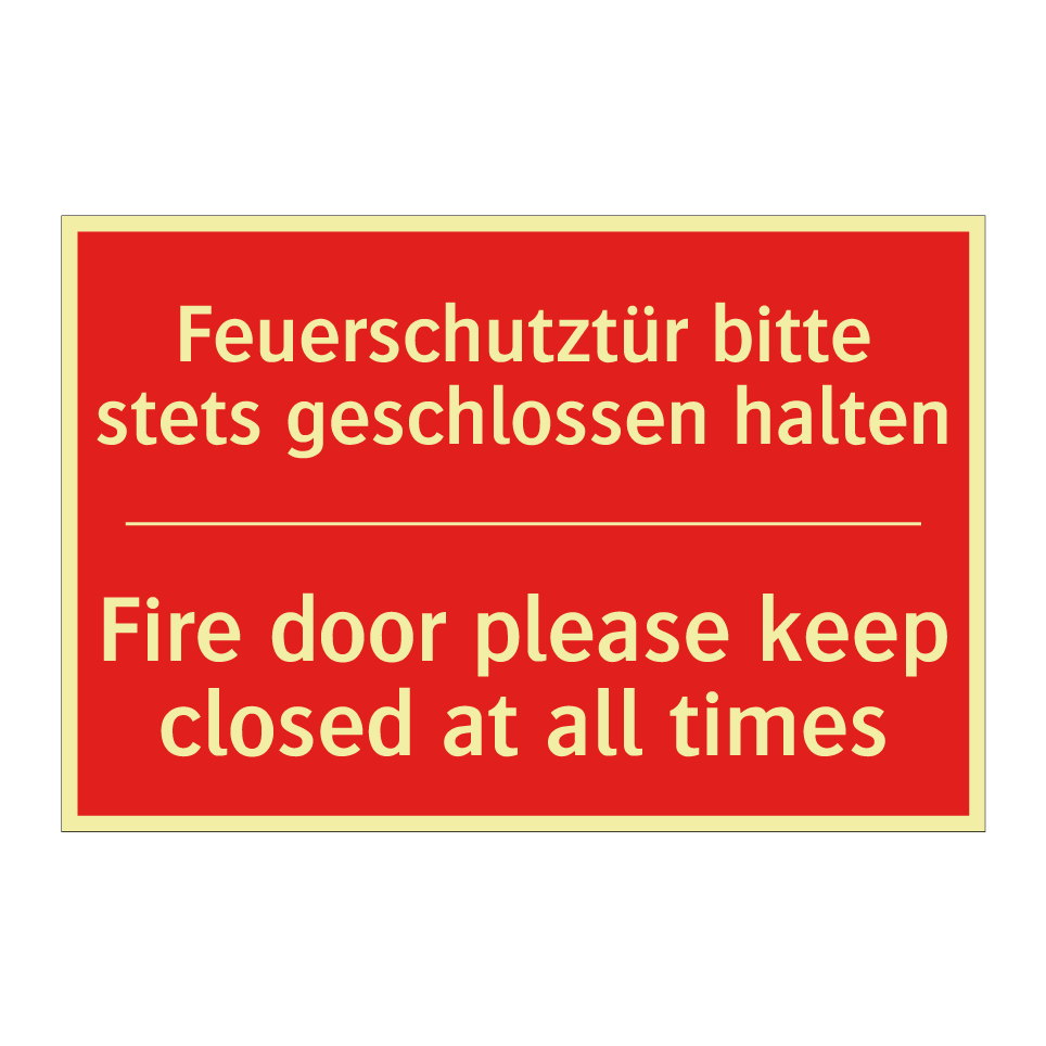 Feuerschutztür bitte stets geschlossen /.../ - Fire door please keep closed at /.../