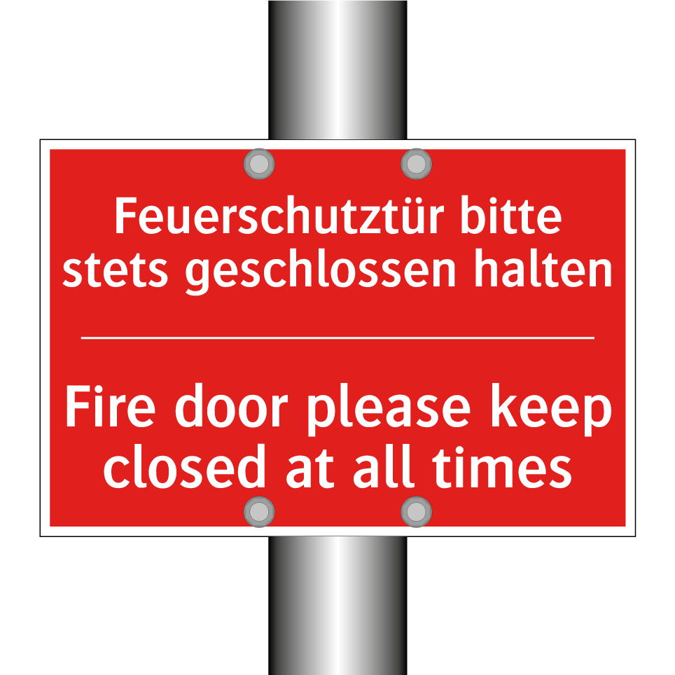 Feuerschutztür bitte stets geschlossen /.../ - Fire door please keep closed at /.../