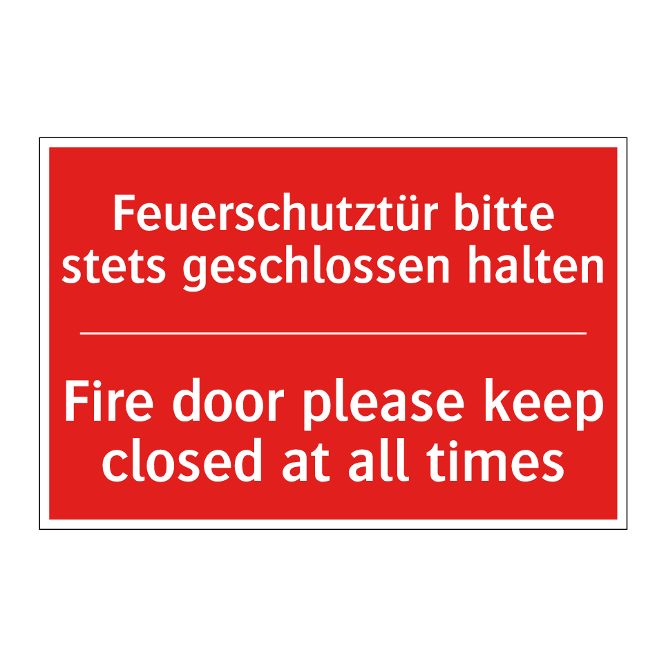 Feuerschutztür bitte stets geschlossen /.../ - Fire door please keep closed at /.../