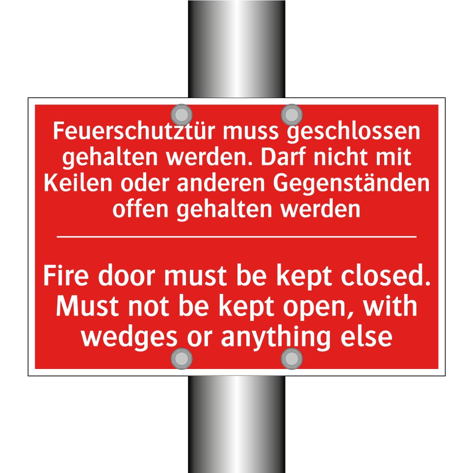 Feuerschutztür muss geschlossen /.../ - Fire door must be kept closed. /.../