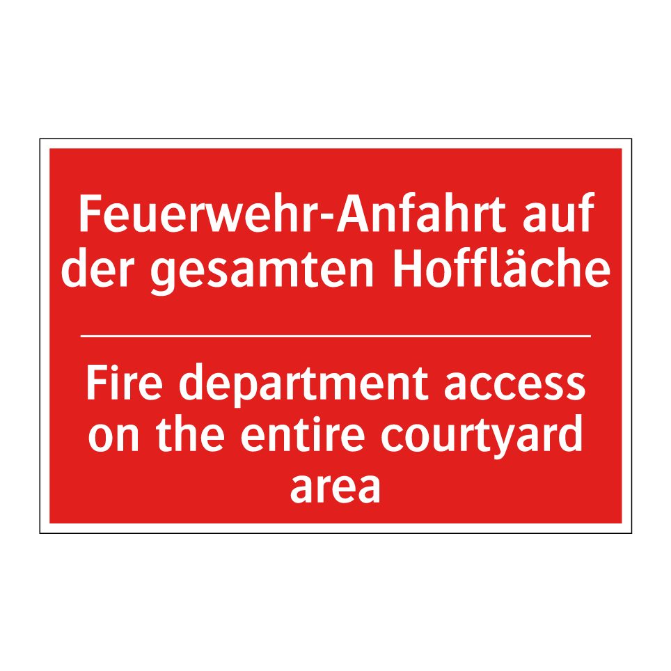 Feuerwehr-Anfahrt auf der gesamten /.../ - Fire department access on the /.../