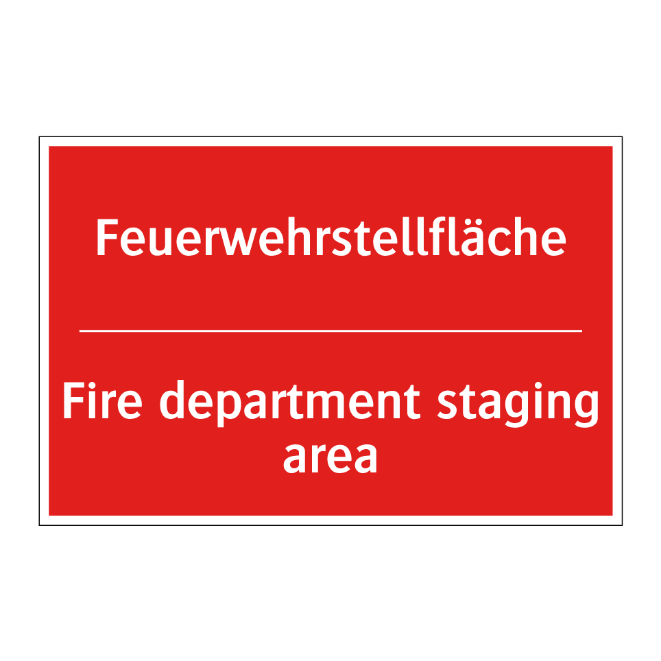 Feuerwehrstellfläche - Fire department staging area