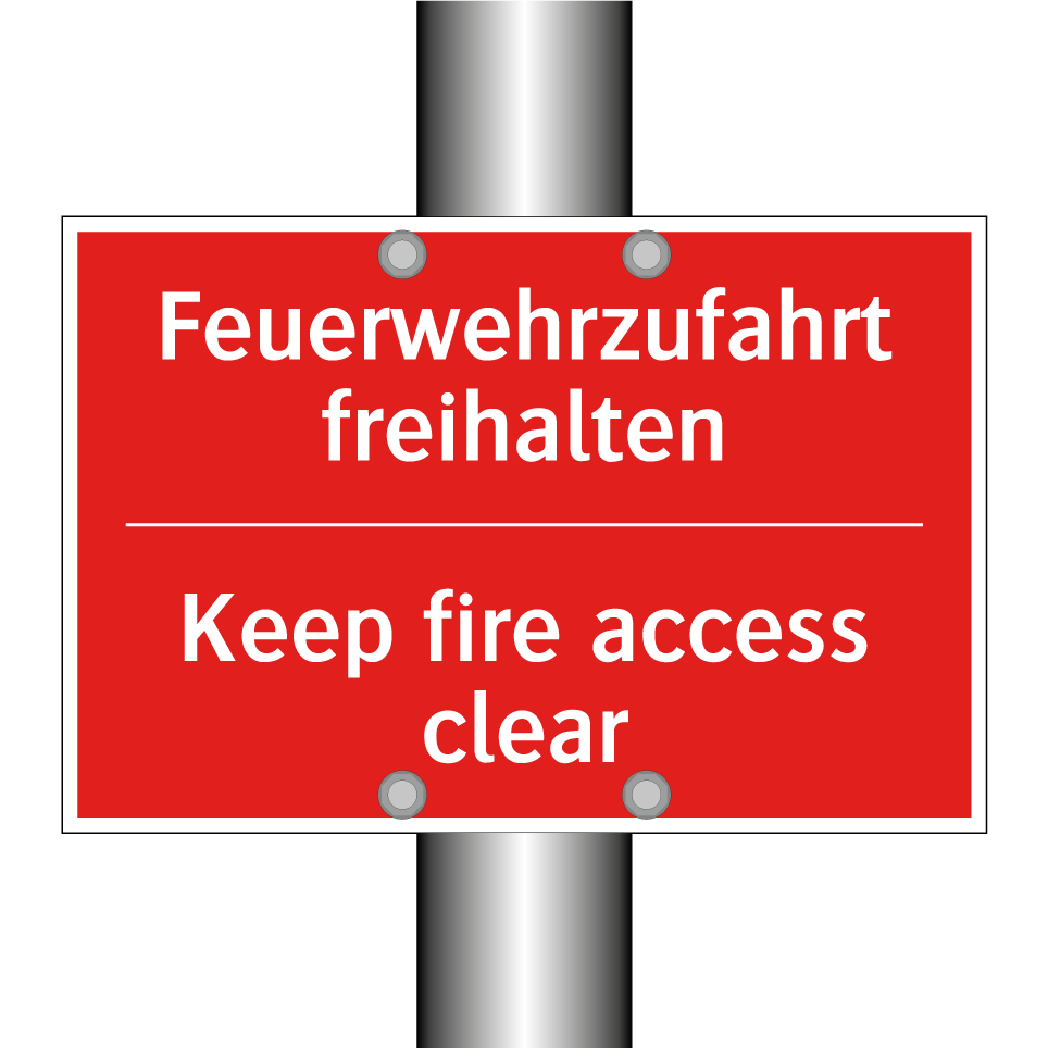 Feuerwehrzufahrt freihalten - Keep fire access clear