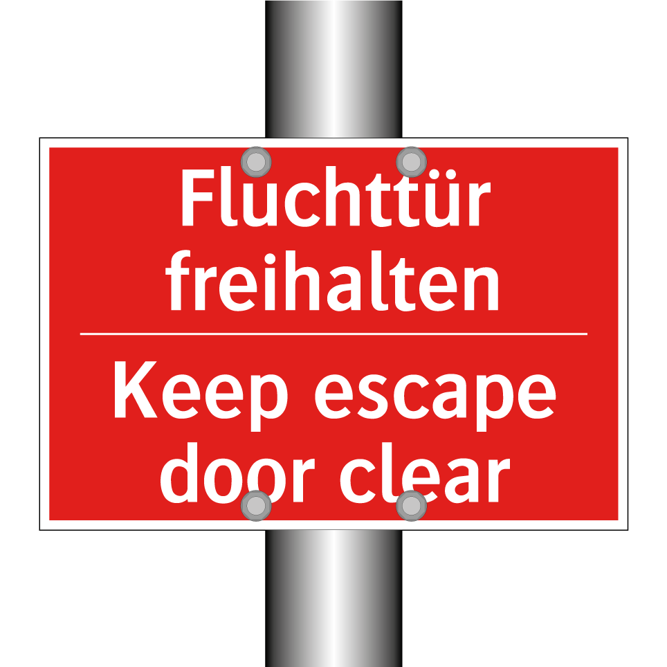 Fluchttür freihalten - Keep escape door clear