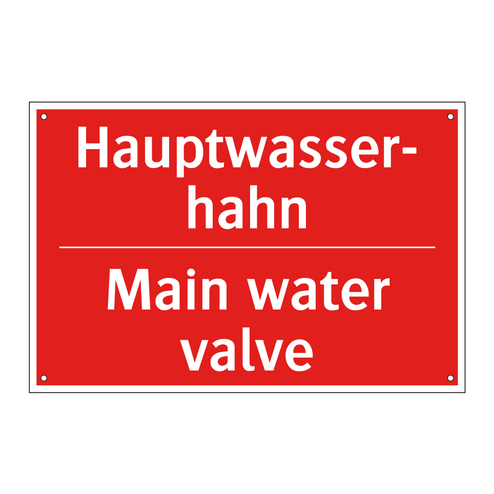 Hauptwasser- hahn - Main water valve