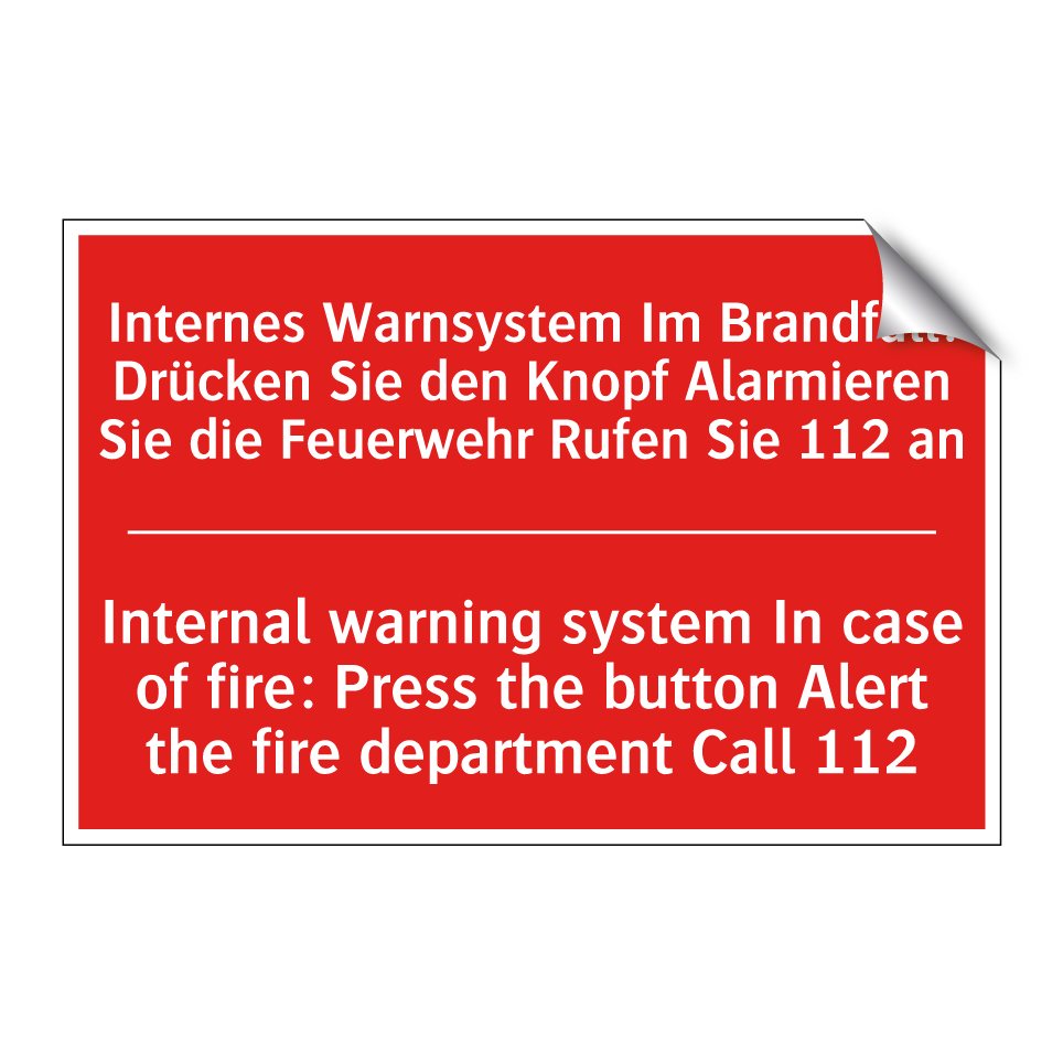Internes Warnsystem Im Brandfall: /.../ - Internal warning system In case /.../