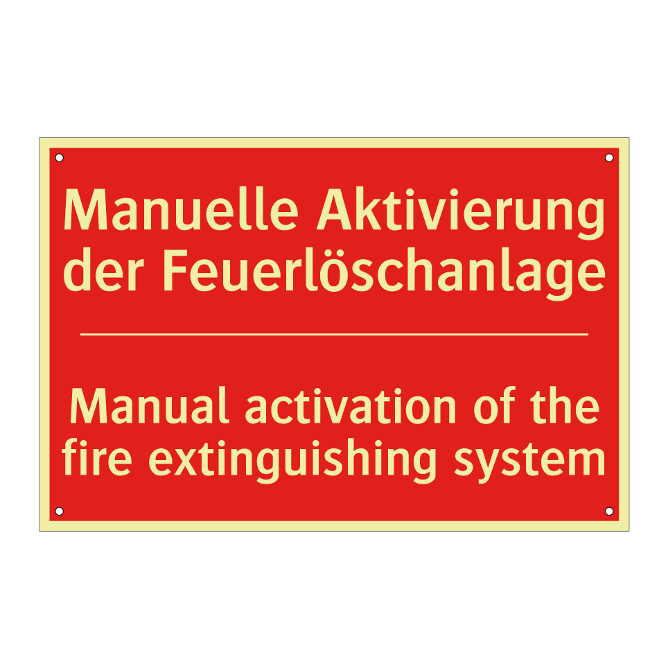 Manuelle Aktivierung der Feuerlöschanlage/.../ - Manual activation of the fire /.../