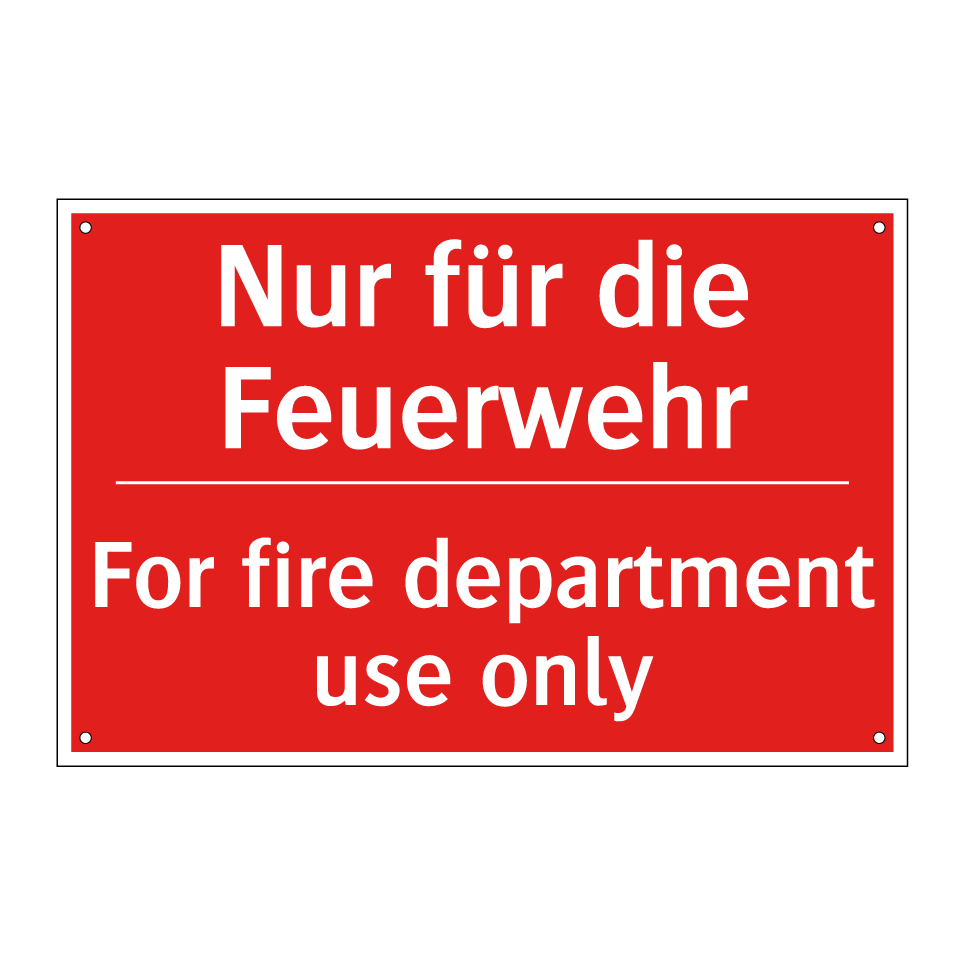 Nur für die Feuerwehr - For fire department use only