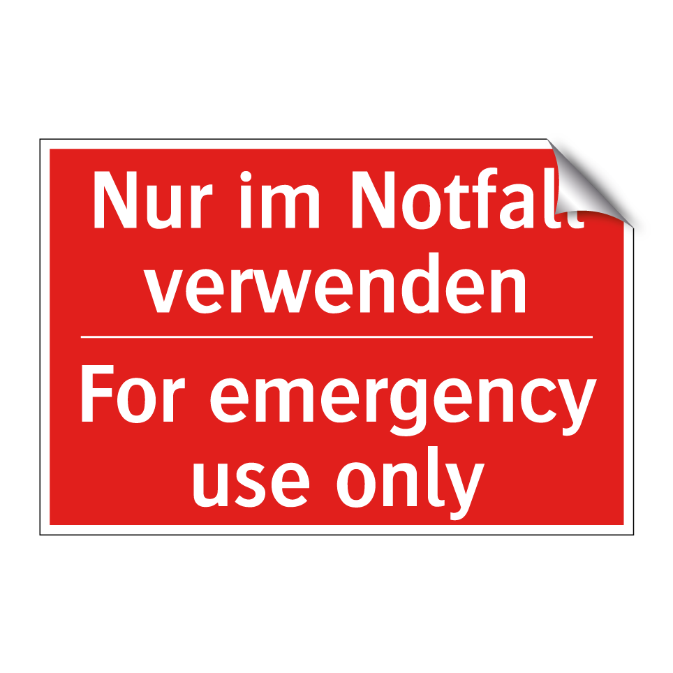 Nur im Notfall verwenden - For emergency use only